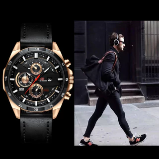 VAVAVOOM Relógio Masculino Relogio A Prova D'água Luxo Orient Leather Calendário Formal Moda Simples e Moderna 216