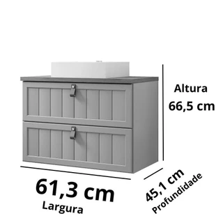 Gabinete Para Banheiro Com Lavatório Sense Cappuccino Freijo MGM Moveis 61,3cm em Oferta na Shopee