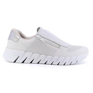 Tênis em Couro Flatform Branco Feminino AK2703 - Usaflex em Oferta na Shopee