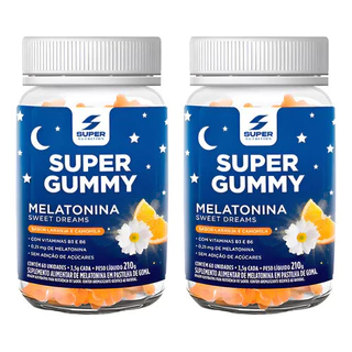2un Melatonina Mastigável Super Gummy Laranja Camomila