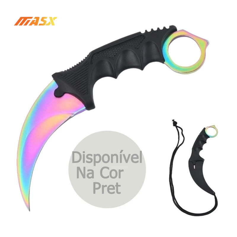 Faca Canivete Curvado Oxidado Com Bainha Modelo Karambit A22