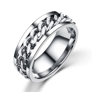 Anel Masculino Anti Stress Giratório Aliança AÇO INOX - NÃO DESCASCA A-85