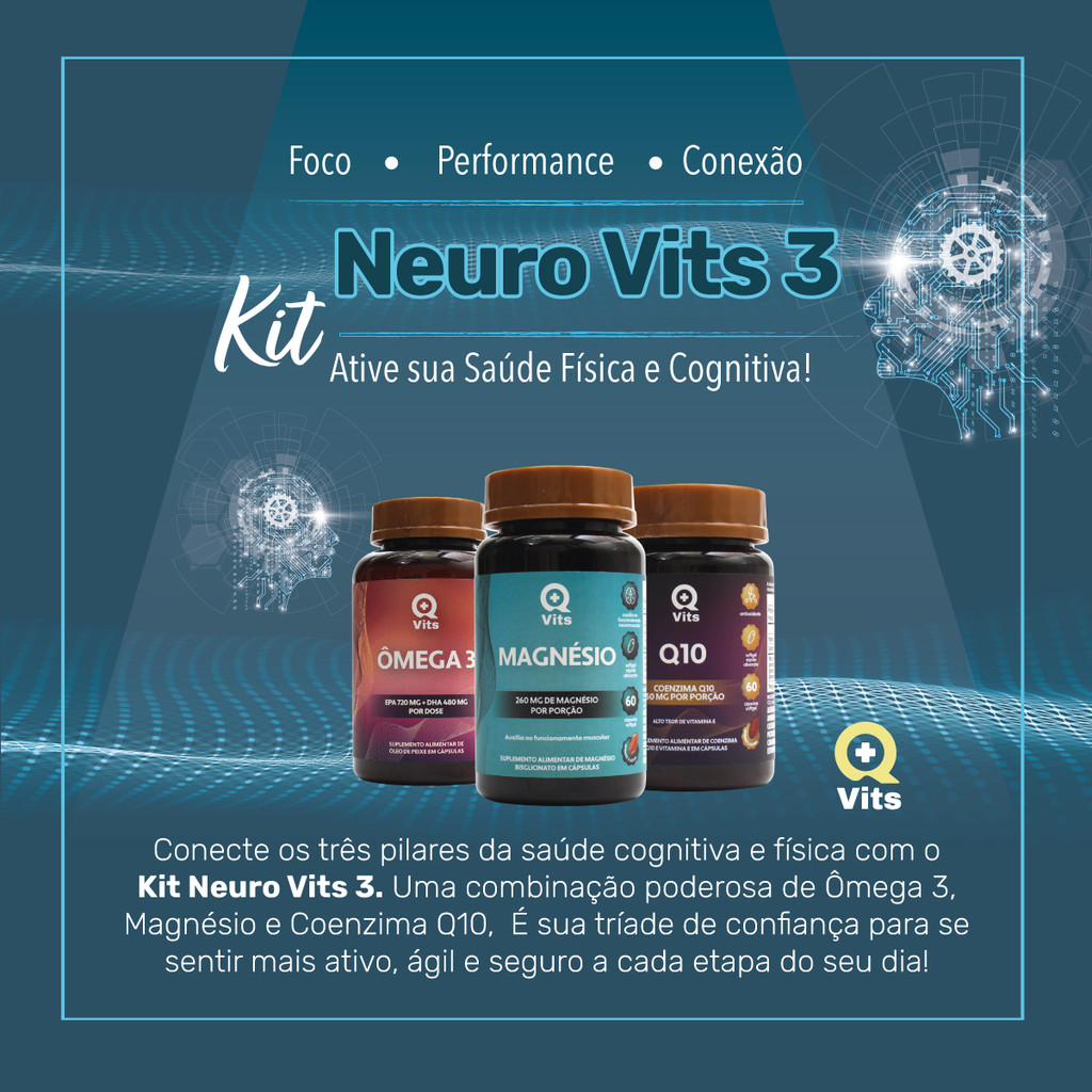 Kit Neuro Vits 3 Saúde mental foco e concentração 240 cápsulas | Shopee ...