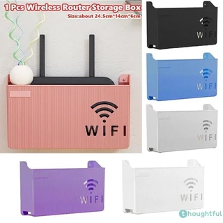 Caixa De Armazenamento De Prateleira De Roteador Sem Fio Wi-Fi Pensativo, Organizador De Parede, Suporte De Cabo em Oferta na Shopee