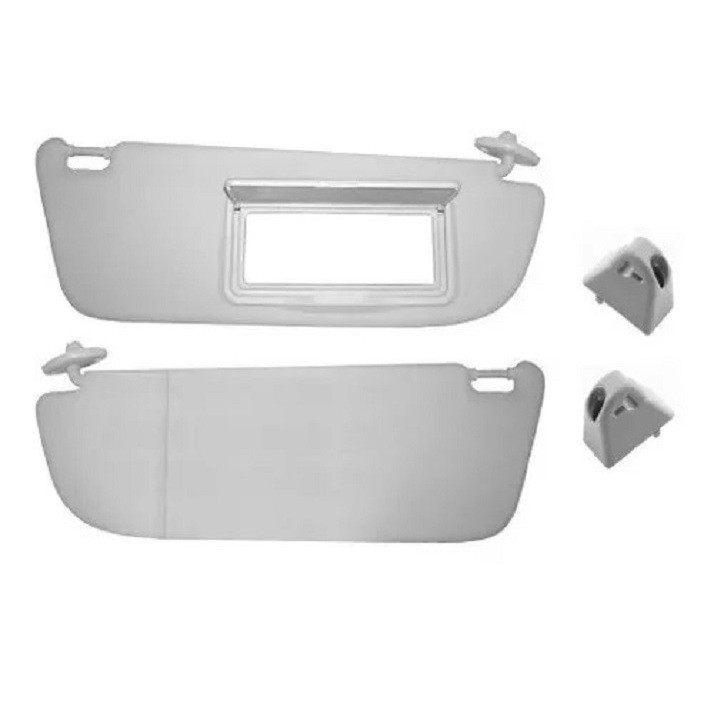 Par Quebra Sol Cinza Chevrolet Corsa Classic Celta Prisma com Suporte (LADO ESQUERDO SEM ESPELHO E DIREITO COM ESPELHO