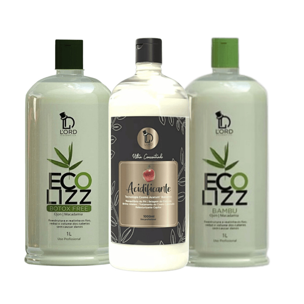 KIT Escova Progressiva Orgânica Ecolizz Bambu Sem Formol +