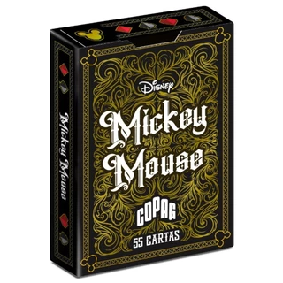 BARALHO MICKEY MOUSE DISNEY 55 CARTAS POKER SIZE COPAG PRETO DOURADO MINNIE TEMÁTICO DESENHO COLEÇÃO