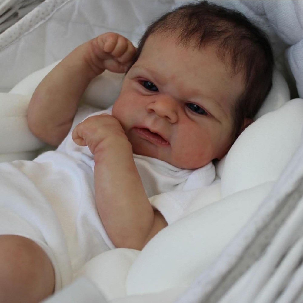 Bebe Reborn Silicone Realista  Reborn Boneca Olhos Azuis Bonecas Renascidas Realistas De 18 Polegadas Corpo Inteiro Re