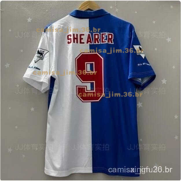 19994-95 Blackburn Casa Retro Jersey SHEARER No. 9 Camisa de Futebol FLYP