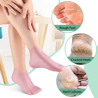 Kit 3 pares Meias Cuidados Com Os Pés Spa Uso Doméstico Novo Silicone Calcanhar Gel Hidratante Pé Rachado