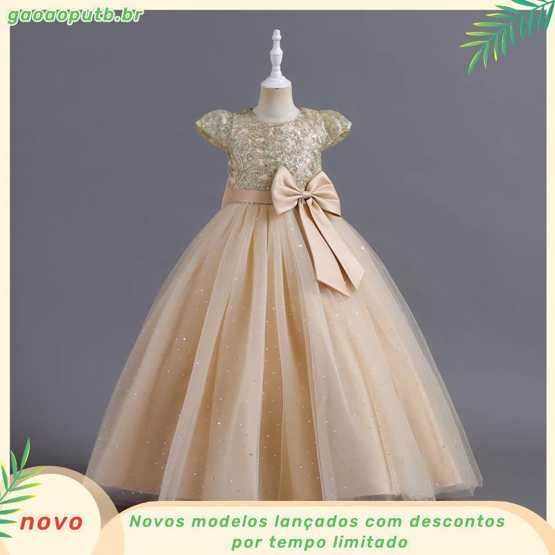 Novo Vestido De Noiva De 4-14 Anos De Idade Dança Bordado De Menina ...