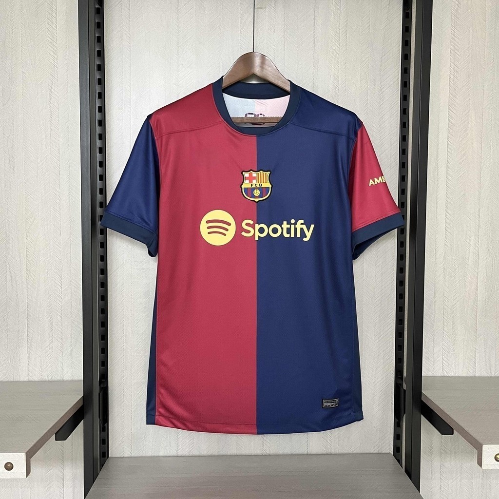 Camisa Barcelona Início 24/25-Torno Masculino-Azul e Vermelho