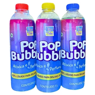 Kit 3 Unidades Refil Bolha De Sabão Liquido Bubble Pop 1L - Tiny & Tyke