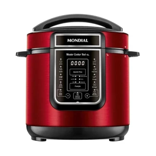 Panela de Pressão Elétrica Mondial Digital 6L 1000W Vermelho/Preto 127V - PE-60-6L-RI em Oferta na Shopee