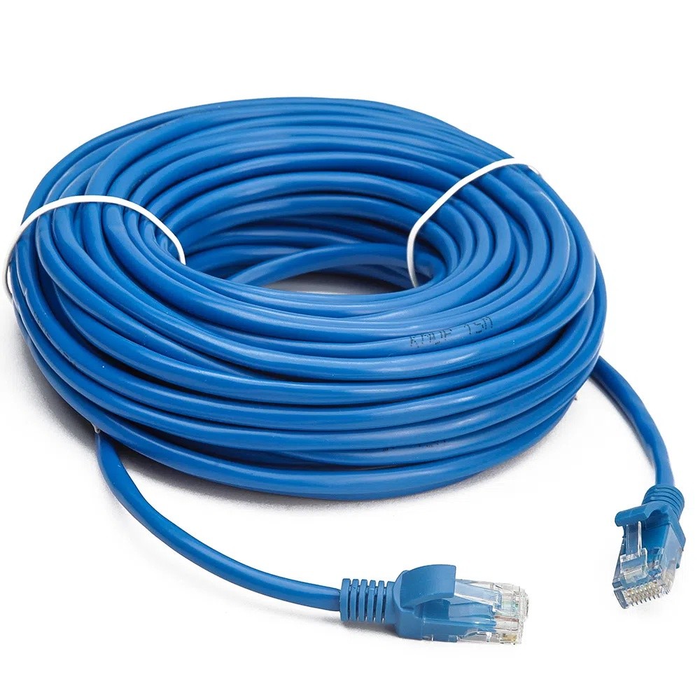 Cabo De Rede 1,5/2m/3m/5m/10/15m/20m Azul Kp-c14