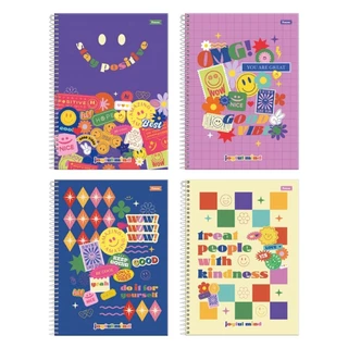 Caderno Espiral Foroni Universitário Capa Dura Joyfull 1 Matéria 80 Folhas - Embalagem com 4 Unidades em Oferta na Shopee
