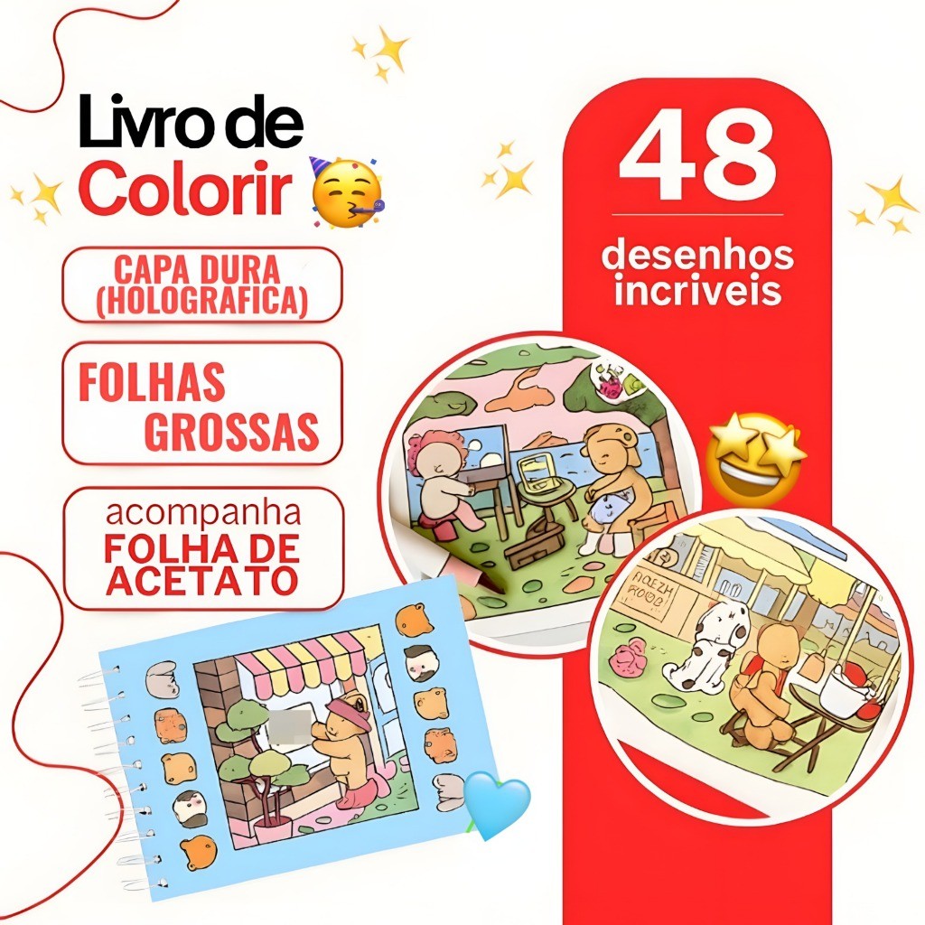Livro de Colorir Bob Good 50 Folhas Caderno de Desenho Pintura Coloring ...