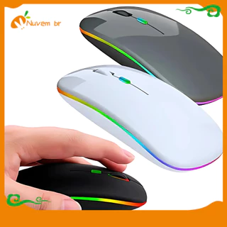 Mouse Wireless Recarregavel Profissional led gamer usb portatil bluetooth Com Bateria Sem fio 2,4 Ghz RGB - NUVEM