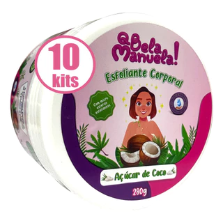 Kit 10 Esfoliante Corporal Coco Qbela Manuela Renova