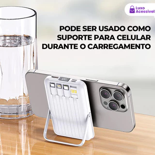 Carregador Portátil Indução para iPhone/Android Magsafe Apple Sem fio Bateria Carga 12.000mAh