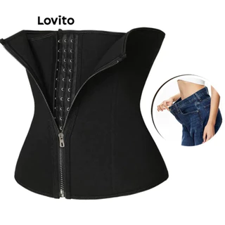 Lovito Shapewear casual com zíper liso para mulheres LNE75060