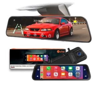 Retrovisor Automotivo Multimídia Carplay Android Auto Sem Fio Tela Touch Universal