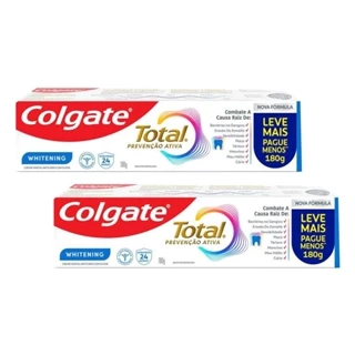 Kit 2 Creme Dental Colgate Total Whitening 180g em Oferta na Shopee