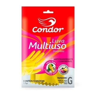 Luva Condor Multiuso Antitranspirante Grande Amarela - Embalagem com 24 Unidades em Oferta na Shopee
