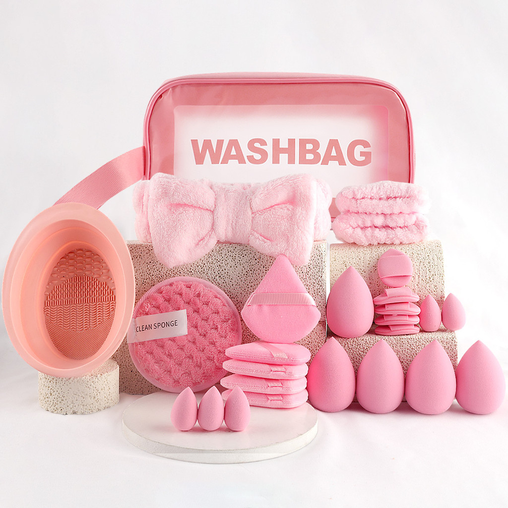 【koboshi】ＳaＱina スキンケア& UV &レフィル 4点セット 42 Pçs/set Profissional Rosto E Olho Kabuki Kit De Pincel De