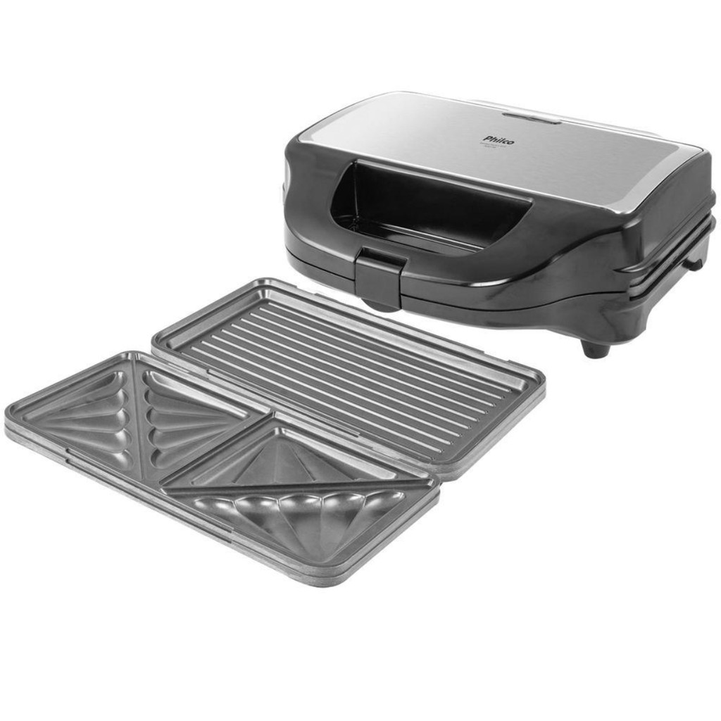 Grill Sanduicheira 2 em 1 Philco Limpa Fácil Chapas Removíveis