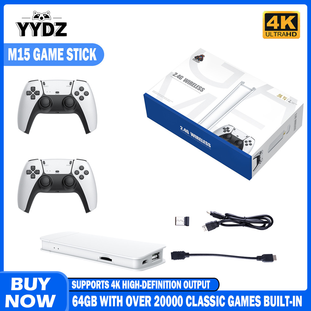 M15 console De Jogos Retrô 64GB 20000 + Jogo 4K Saída De Alta Definição ...
