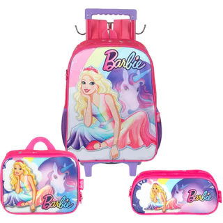 Kit Mochila De Rodinhas 2 em 1 Lancheira Estojo Barbie em Oferta na Shopee