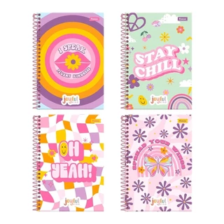 Caderno Espiral Foroni 1/4 Capa Dura Joyfull 80 Folhas - Embalagem com 5 Unidades em Oferta na Shopee