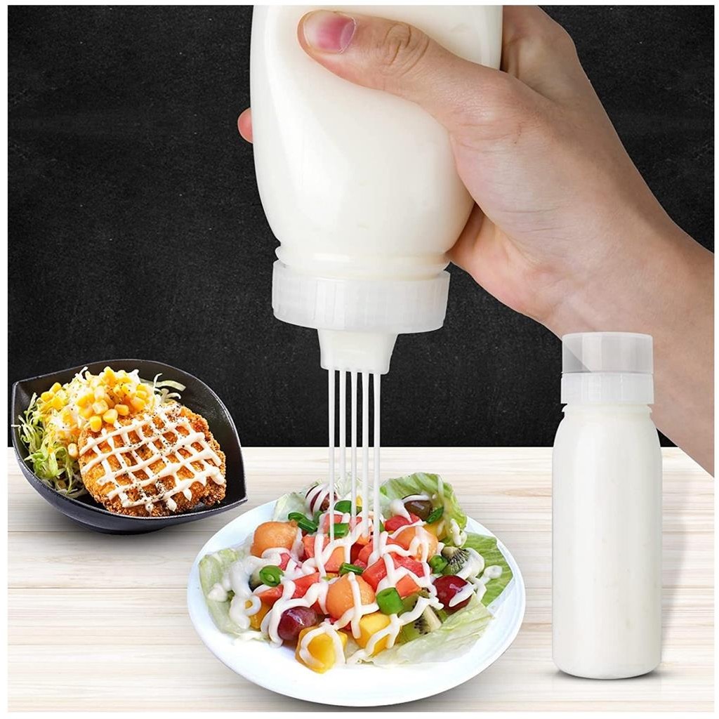 Bisnaga com bico de 5 furos e tampa para molhos e caldas