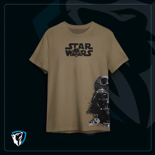 Camiseta Casual Unissex Personalizada com Darth Vader Star Wars, Streetwear