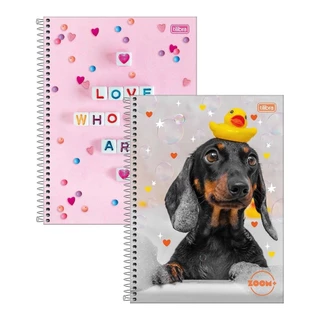 Caderno Espiral Tilibra Universitario Capa Dura 16 Matérias Zoom+ Feminino - Embalagem com 2 Unidades (Sortido) em Oferta na Shopee