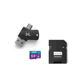 Kit 4 em 1 Cartao de Memoria, Adaptador USB Dual Drive e Adaptador SD 128GB Multilaser MC153 em Oferta na Shopee