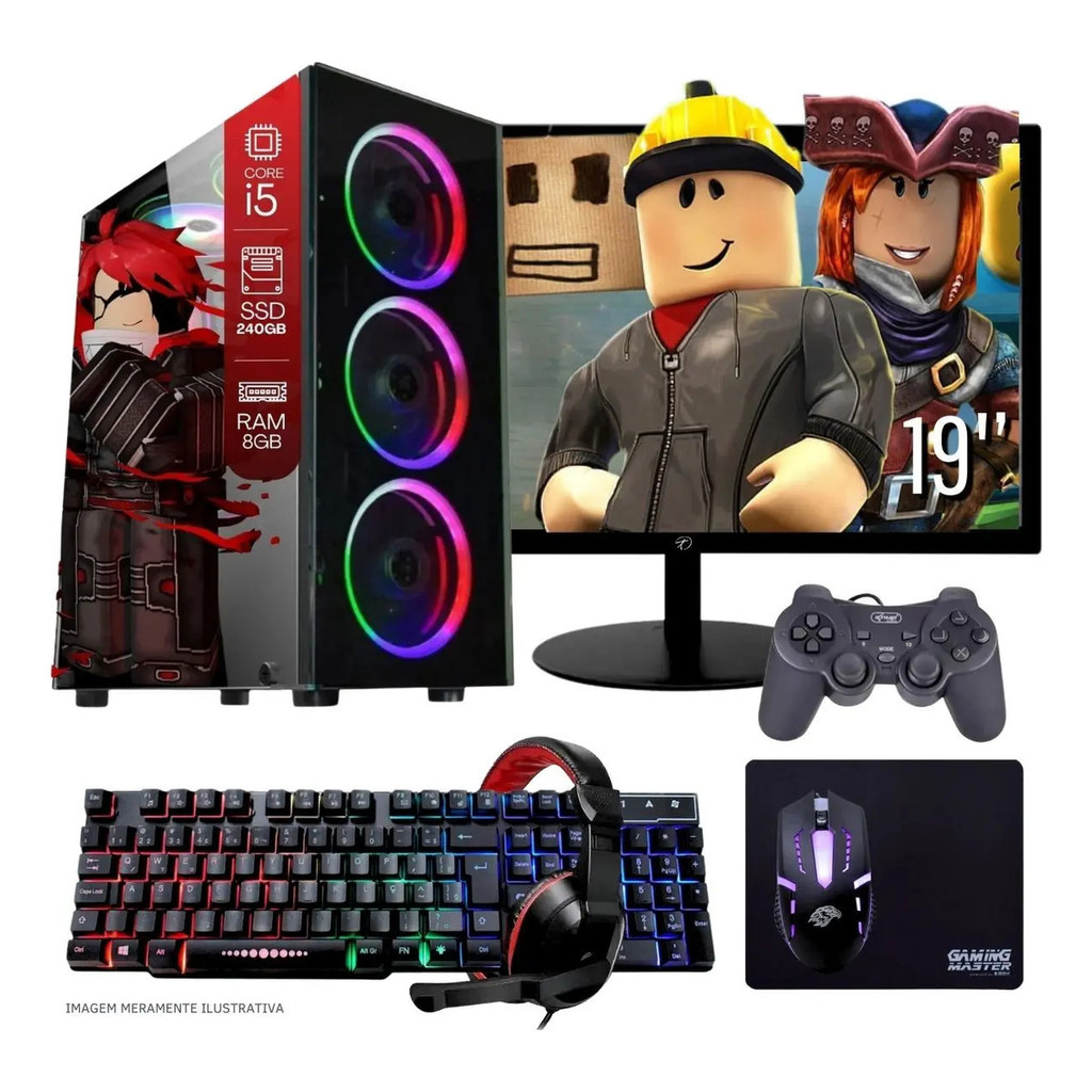 Foto de Computador Pc Gamer Completo Intel Core I5 Ssd 240gb 8gb + 500 jogos inclusos
