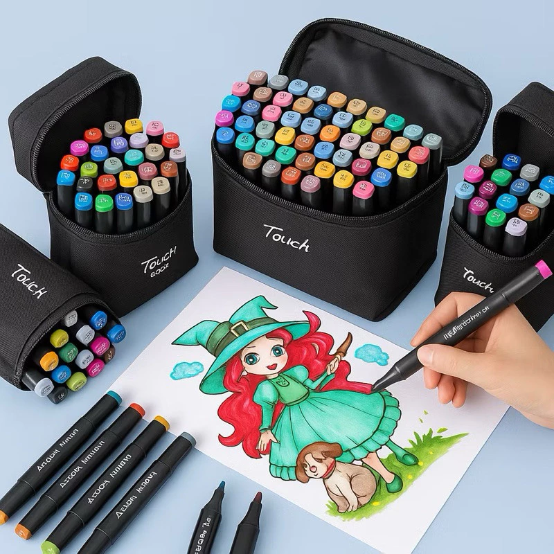 24/36/48/60/80/100/120 Cores Caneta Marcadora canetinhas coloridas Kit Com Ponta Dupla/marcador touch/caneta marker