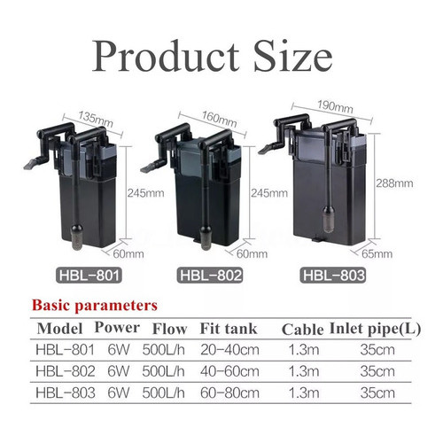 Filtro Externo Hang On Sunsun Hbl-802 500l/h Aquários