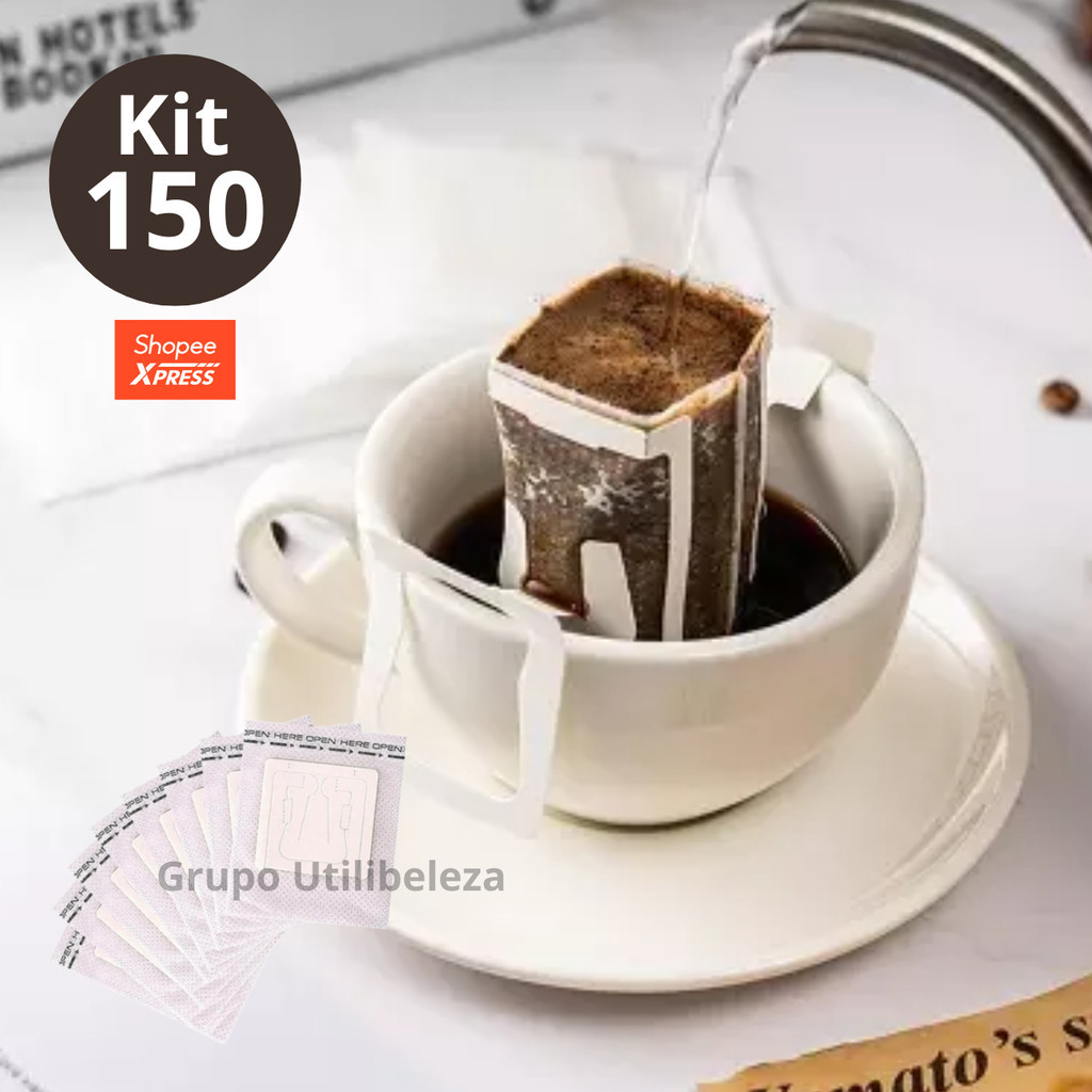 Kit 150 Pçs Coador De Café Filtro Individual Dose Única na Xícara ...
