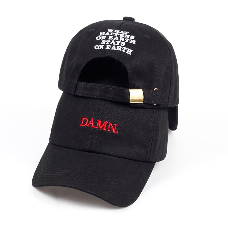 Chapéu De Pai DAMN Bordado Hip Hop Costurado Kendrick Lamar Rapper Snapback Não Estruturado Boné De Basebol
