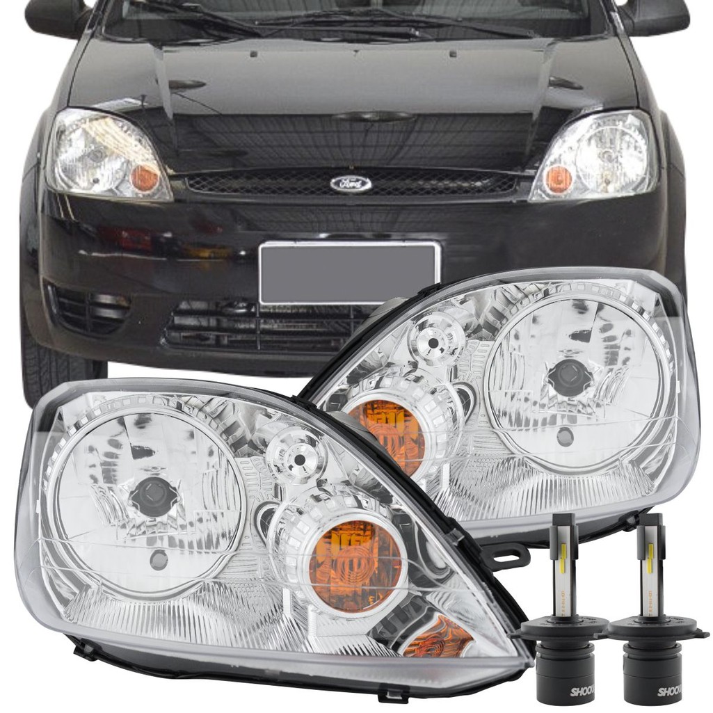 Par Farol Ford Fiesta 2003 2004 2005 2006 2007 + Lâmpada LED | Shopee ...