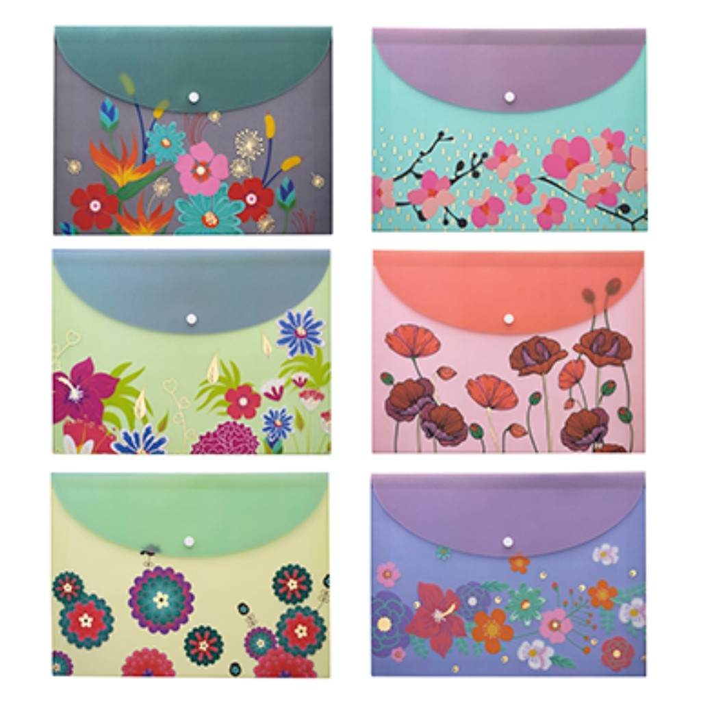 Pasta Envelope A4 Flowers Select Molin com Brilho Porta Papel Documento ...