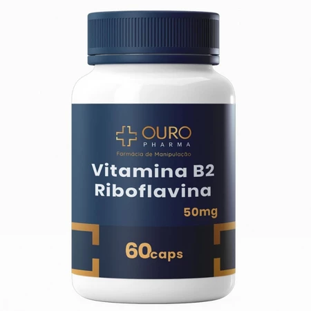 Vitamina B2 50mg Riboflavina Fadiga Corpo e Mente