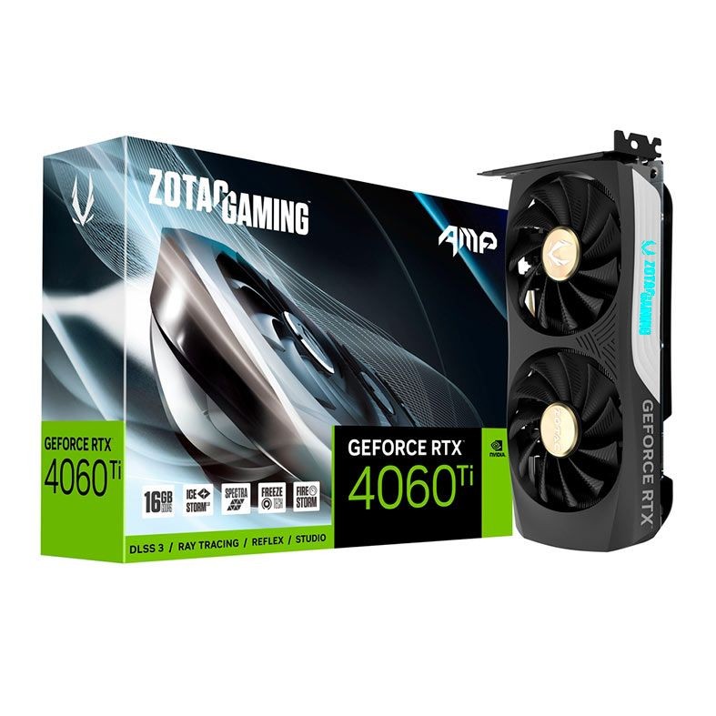 Placa de Video Zotac GeForce RTX 4060 Ti AMP, 16GB, GDDR6, 128-bit