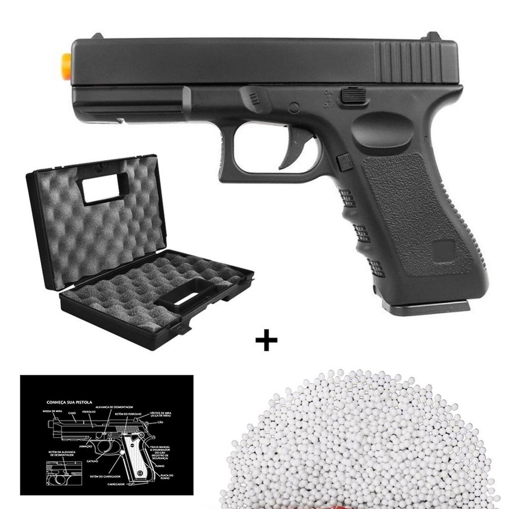 Pistola de Airsoft Spring GK-V20 Full Metal 6mm – Vigor + Esferas ...