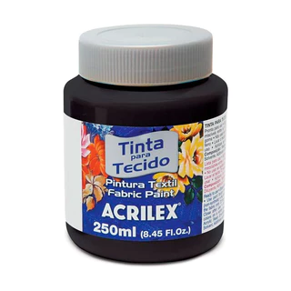 Tinta para tecido fosca Preta 250ml 520 Acrilex