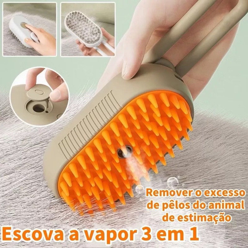 Escova A Vapor Para Gato e Cachorro Remoção De Pelo Solto 3 Em 1A ...