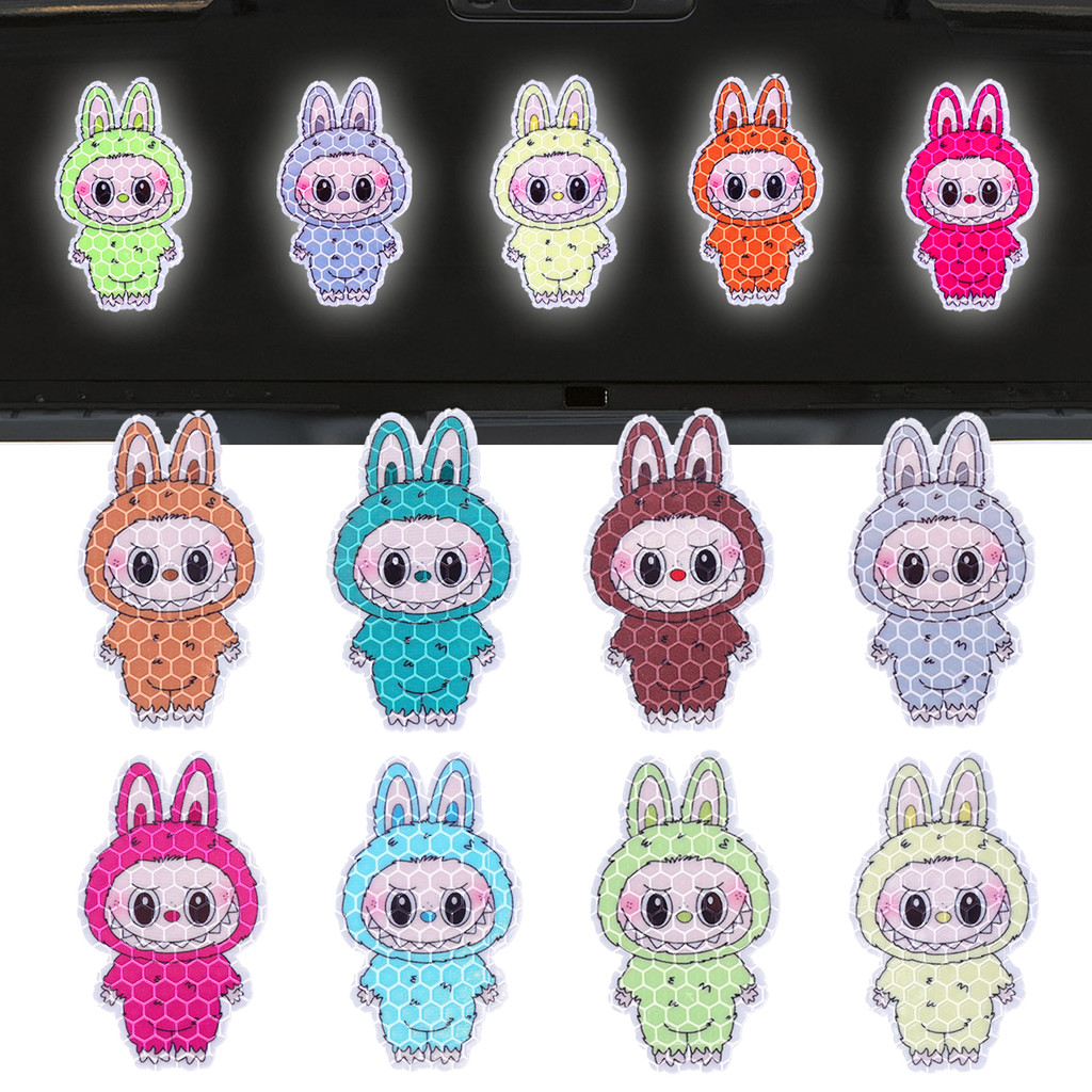 4 Unidades/Folha De Desenho Animado Colorido Labubu Adesivos Refletivos ...